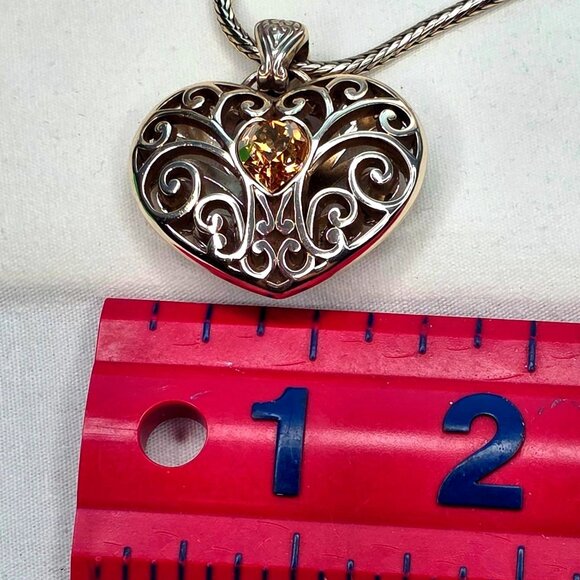 NWT Brighton Sofi Puffy Heart Silver-plated Crystal Necklace - Picture 9 of 12